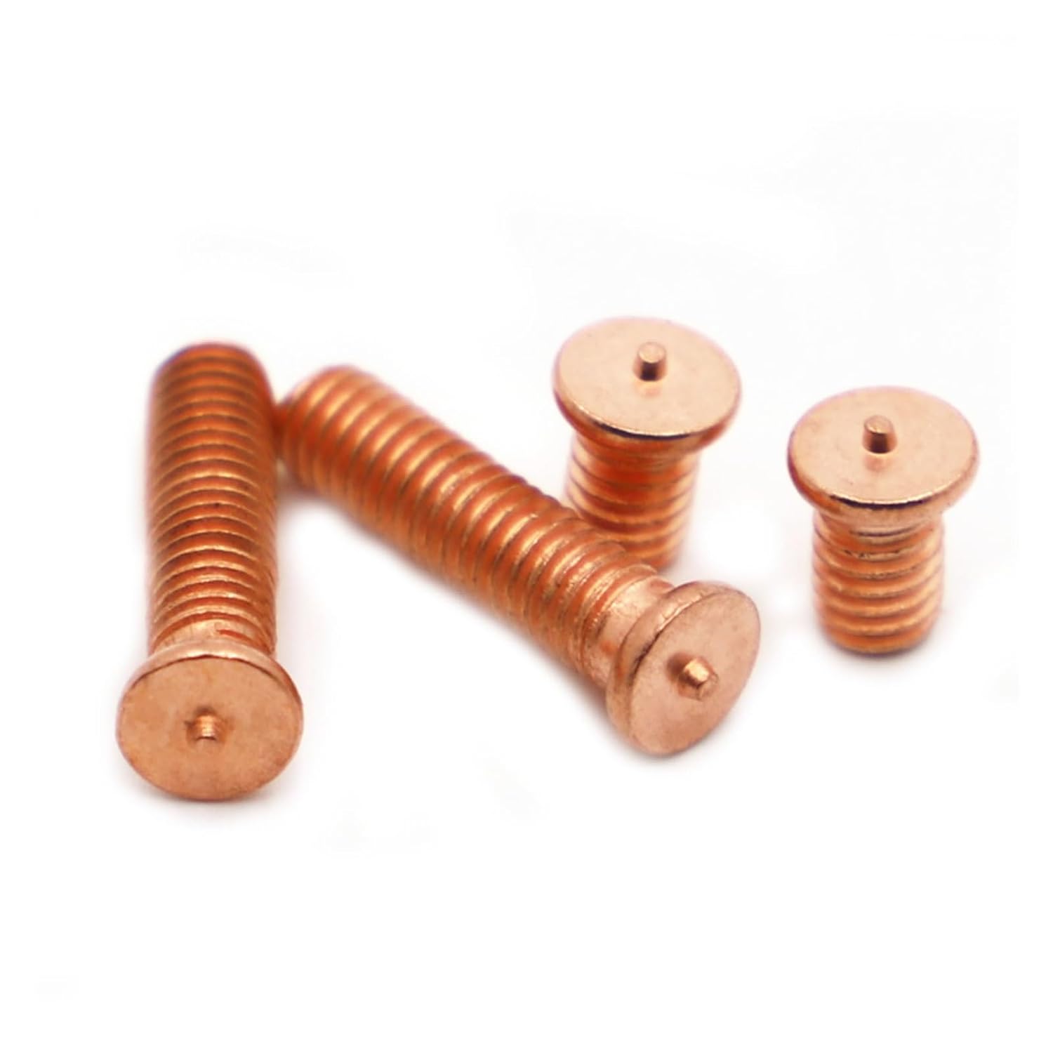 Weld Studs, M3 M4 M5 M8 M10 Carbon Steel Copper Plated Stud Weld Spot Welding Screw Solder(25mm,M5 10pcs)