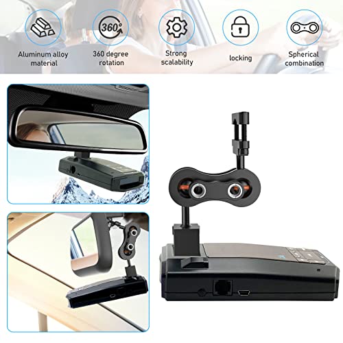 Image of SDSACZMU Radar Detector Mount,Aluminum Rearview Mirror Rod Radar Bracket,for Escort Max360c,Max 3, X IXc,Redline EX Beltronics Cobra DualPro GT 360 Radar Detector,with EZ Magnet Connection Base