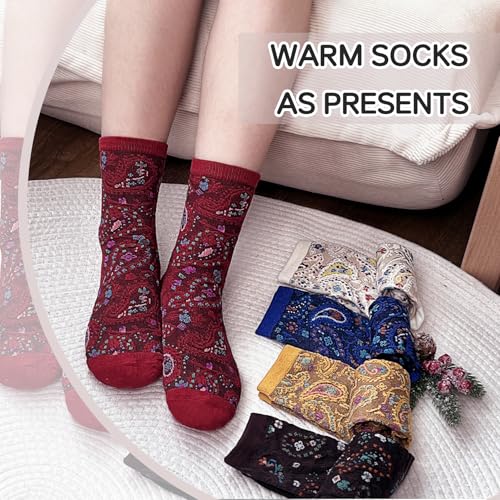 Chalier SMR-033-24 5 Pairs Womens Winter Warm Funny Casual Cotton Crew Animal Socks Style 02 One Size thumb #5
