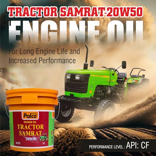Image of PALCO Tractor Samrat 20W50 CF Multigrade Diesel Engine Oil for Tractors 8 Litre, Heavy Duty Engine Oil Compatible with Escorts, Ford & Eicher Increased Drain Interval