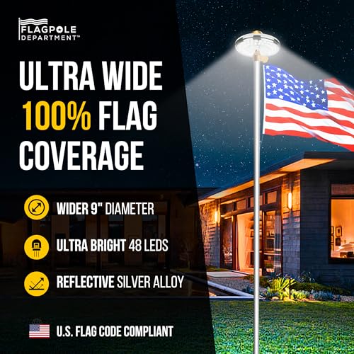 Flagpole Department SOLARLIGHT-48LED-SILVER Ultra Bright Solar Flag Pole Light thumb #1