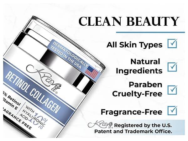 Day & Night Face Cream 2.5% Retinol Collagen Hydrating Moisturizer, Natural Anti Aging Cream with 10% Hyaluronic Acid, Vitamin E, Wrinkle & Neck firming Cream for Women, Fragrance Free,1.7 Fl. Oz - Image 9