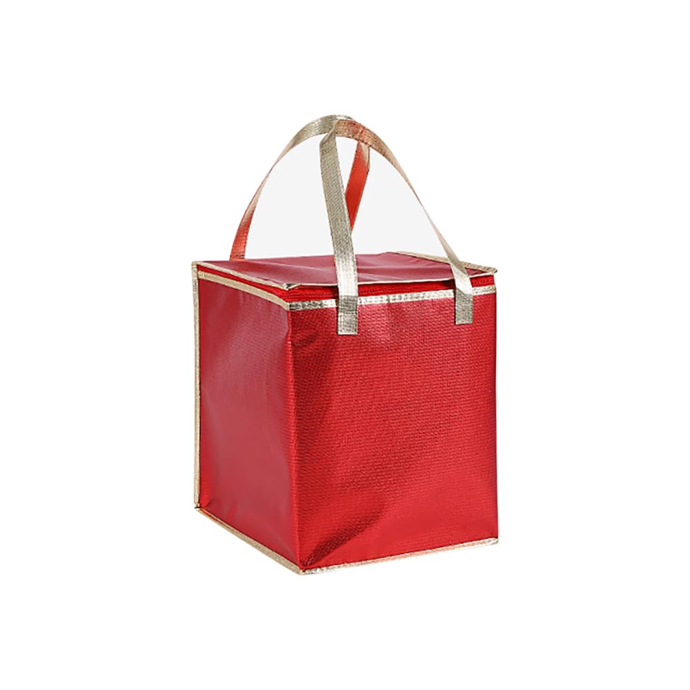 torba termoizolacyjna, Wodoodporna torba termiczna, składany kosz piknikowy, worek z lodem, pojemnik na napoje, lunch, przenośna pizzę(Red,36x36x22cm)