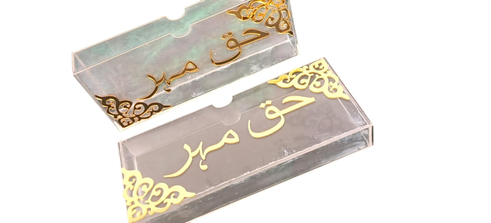 Haq Maher Money Box for Wedding Gift, Premium Acrylic Box with Golden Inscription, Islamic Wedding Gift Box for Presenting Haq Mehr, Marriage Ceremony Accessory, 7 x 3 x 3 Inch Storage Box-image-24