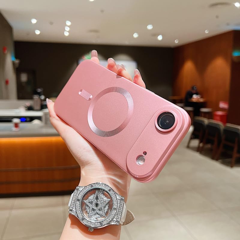 Image of LuxuryKase Premium MagSafe Case for iPhone Air | Shockproof & Anti-Scratch Cover | Soft Silicone with Wireless Charging | Camera Lens Guard - Rose Gold