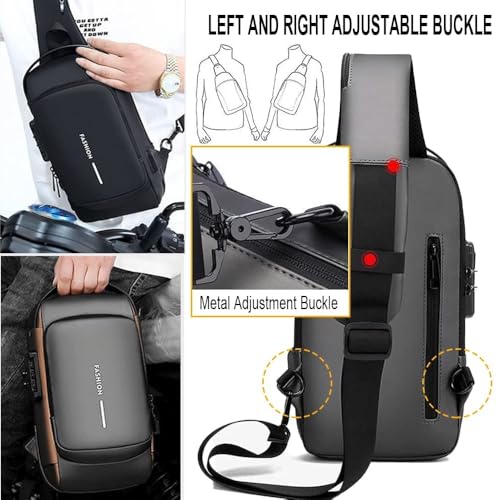 Image of PAPITA Sling Bag for Men Stylish Crossbody Backpack for Men & Women, Anti-Theft Chest Bag with Messenger Bags, Casual Shoulder Bag
