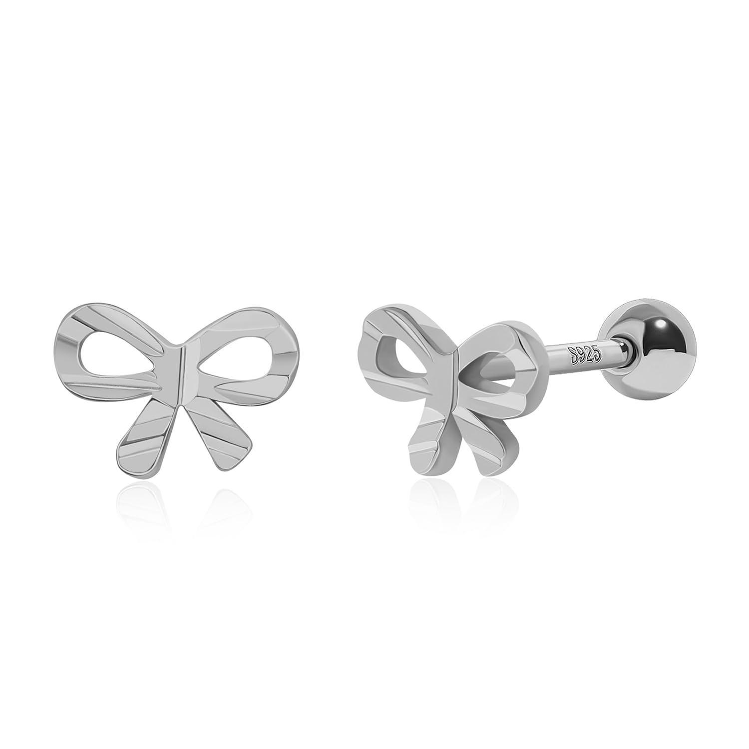 Meissa Orecchini a Bottone con Chiusura a Sfera e Vite per Donne e Ragazze, Fiore Carino in Argento Sterling 925, Zirconia Cubica, Sicuri e Comodi per il Sonno, Artigianali