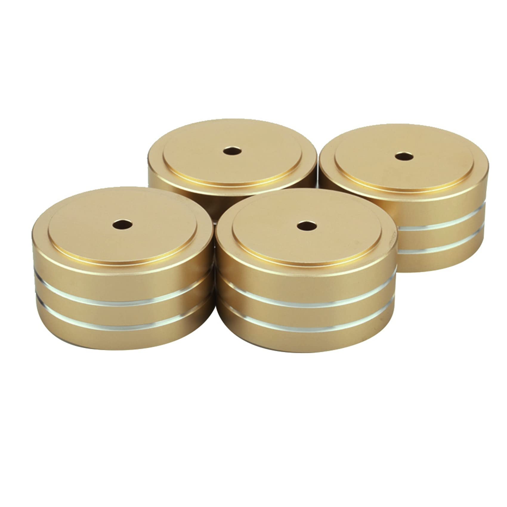 20 Piezas 40X20mm Aluminio HiFi AMP Soporte de Aislamiento de Altavoz Almohadilla de Pie para Tocadiscos (Dorado)