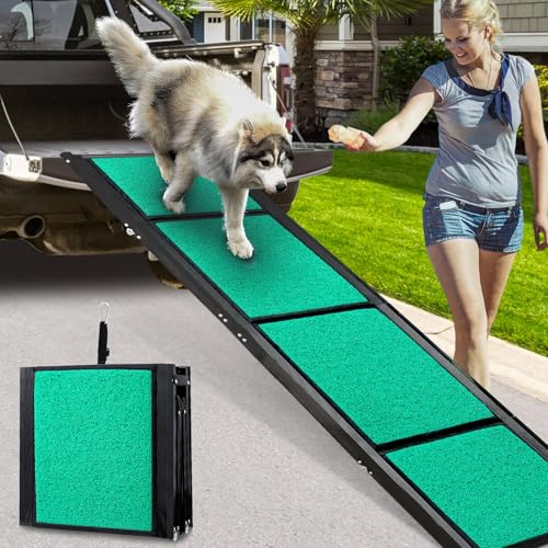 Maximale Länge 180cm Große Hunderampe Auto, Klappbare Hunde-Rampe mit Anti-Rutsch-Oberfläche, Hunderampe Auto Klappbar für SUV, LKW & Outdoor Treppen, Hundetreppe Auto für 100kg Große Hunde SUV & LKW