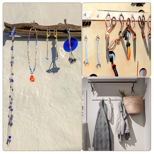 Relbro 1 INCH BLACK CUP HOOKS 100 Pcs Screw Hooks, 1 Inch Metal Cup Hooks Screw In Mug Hooks Heavy Duty Screw Wood Wall Ceiling Hooks Plant Hooks Indoor Outdoor thumb #5