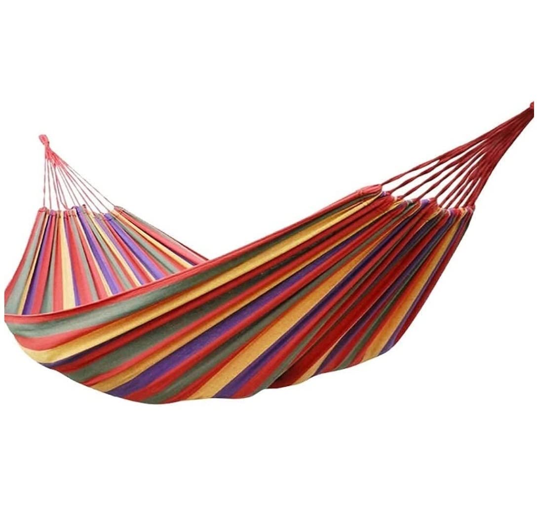 Hamac Portable d'extérieur, Hamac de Camping 2 Places avec Sangles d'arbre et Sac de Rangement Rouge 80x190 cm