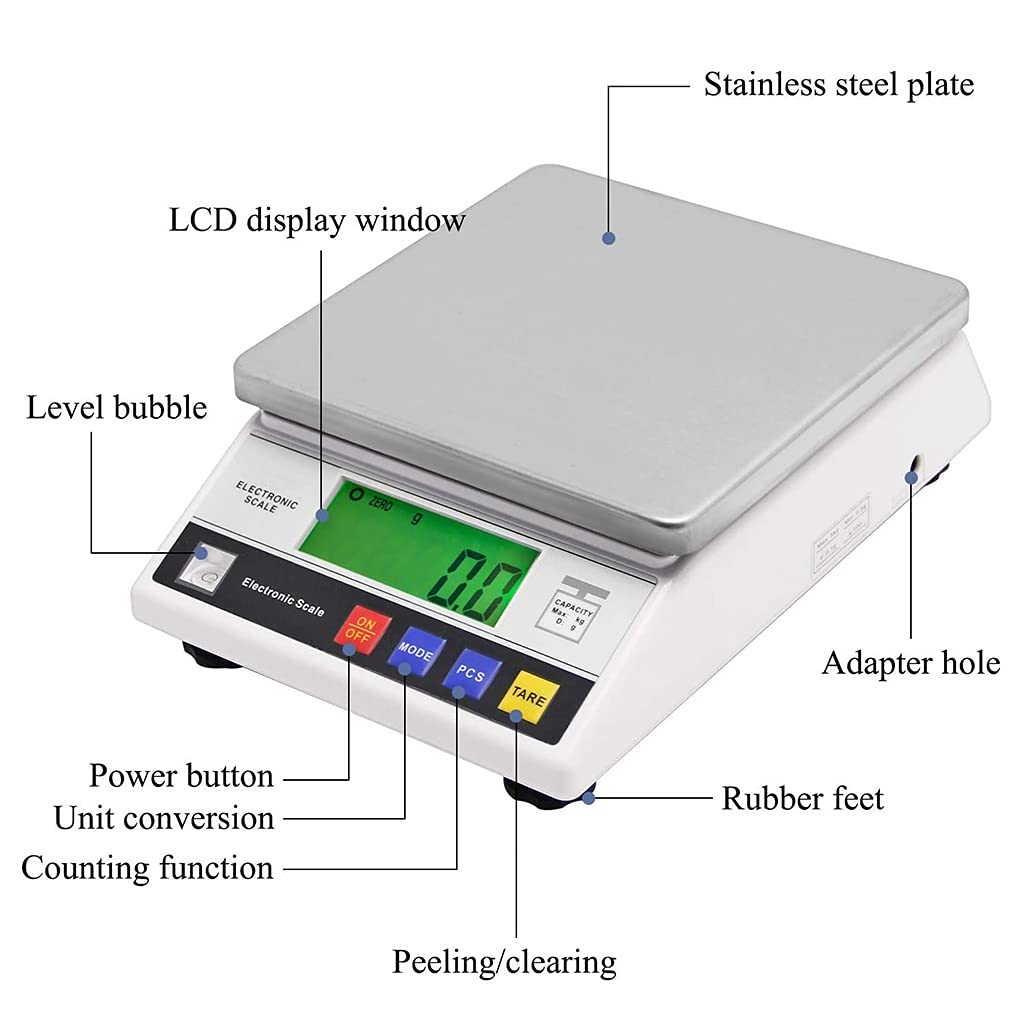 Bilancia Analitica di Precisione da Laboratorio, Bilancia Digitale Ad Alta Precisione, Bilancia da Cucina per Gioielli, Bilancia Scientifica, Bilancia Elettronica in Grammi, 10 kg/1 G
