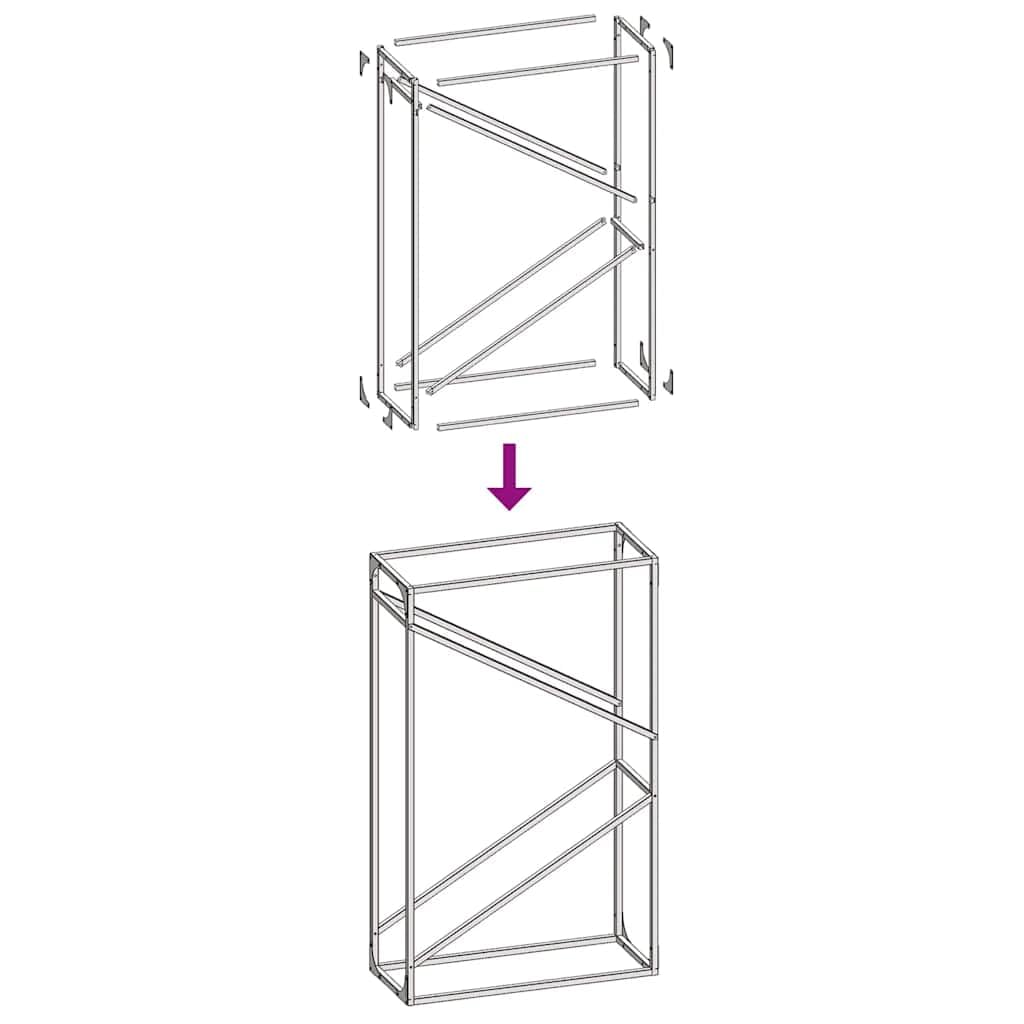 Estantería para leña blanca de acero laminado en frío, 60 x 25 x 100 cm, soporte para leña para interior, salón, terraza, almacenamiento de leña y troncos, resistente y ahorra espacio