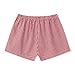Yuemengxuan Y2k Plaid Shorts Baggy Boxer Shorts for Women Elastic Waist Casual Lounge Bottom Gingham Pajama Shorts Sleepwear (Red #I7E, L)