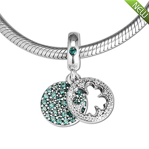 PANDOCCI 2019 Frühling Blendend Glücklich Kleeblatt Hängende Perle 925 Silber DIY Passt für Original Pandora Armbänder Charme Modeschmuck