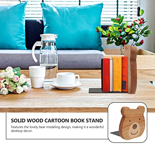 Support de bois ours décoratif, cadeau idéal pour bibliothèque - 5