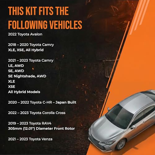 Image of MAX Advanced Brakes Brake and Rotor Kit Front & Rear for 2018-2023 Toyota Camry (XLE, XSE, Hybrid), Toyota Corolla Cross, Lexus UX, Lexus ES | Carbon Ceramic Pads & Rotors | OE Replacement Brake Kit