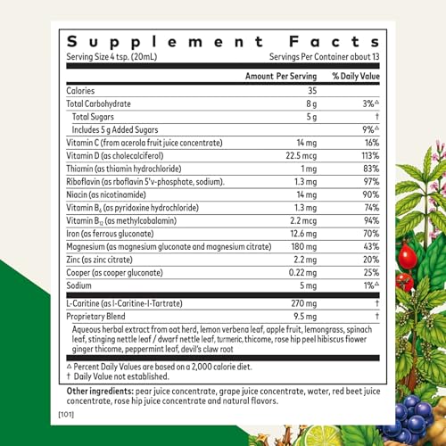 Floradix Iron Sport Liquid Mineral & Vitamin Formula, Vegan, 8.5 fl oz - Image 2