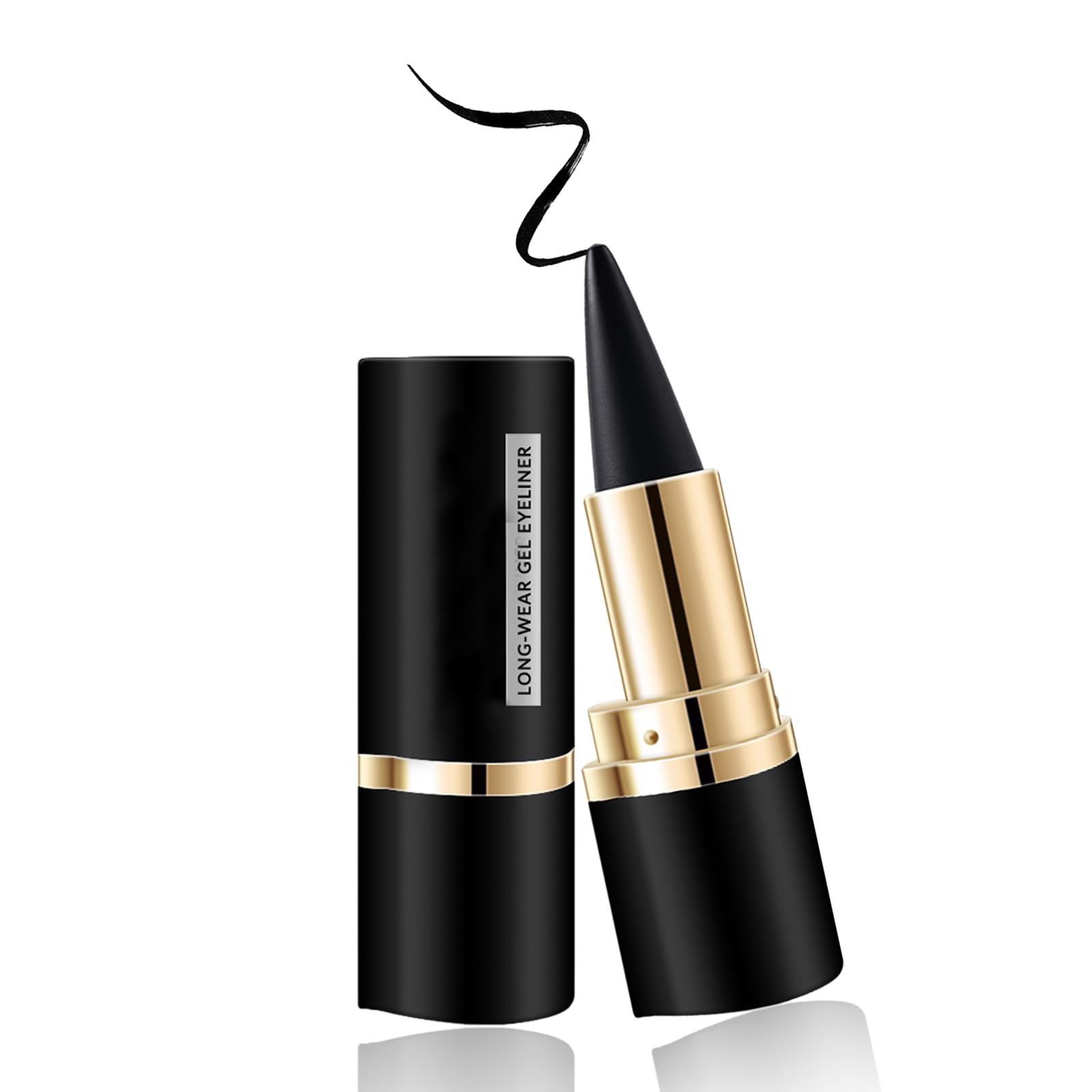 Lápiz Delineador de Ojos En Barra, Lápiz Delineador de Ojos Negro en Gel, Crema de Delineador de Ojos de Secado Rápido, Larga Duración, Waterproof, No Se Corre, Fácil de Obtener Una Línea de Precisión