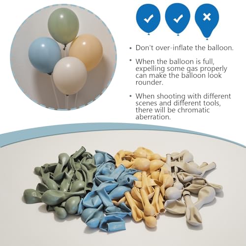 Image of Sage Green Dusty Blue Nude Balloon Kit with 3 Bobo Balloons 139Pcs Sand White Latex Balloons for Bear Baby Shower Wedding Birthday Party Decorations for Boy Girl Adult