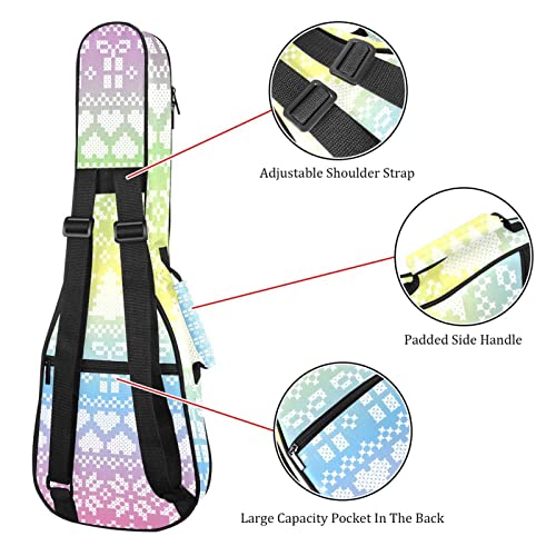 Housse pour ukulélé coloré arc-en-ciel motif géométrique de Noël 10 mm rembourrage épais 53,3 cm sac de transport avec… - Les Beatles, Paul McCartney, John Lennon, RIngo Starr, George Harrison Housse pour ukulélé coloré arc-en-ciel motif géométrique de Noël 10 mm rembourrage épais 53,3 cm sac de transport avec… – Image 4