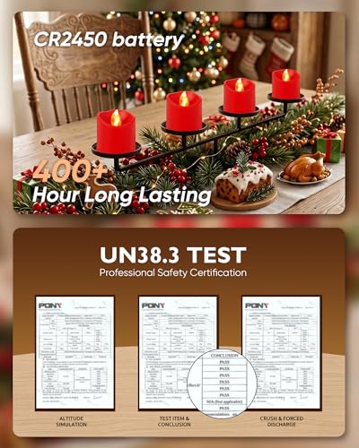 Image of Homemory 24Pack Red 400+Hour Remote Control Flameless Candles, 2 /4 /6 /8H Timer Led Votive Candles, Battery Operated Tea Lights for Wedding Table Centerpiece, Holidays, Halloween Pumpkins, Christmas