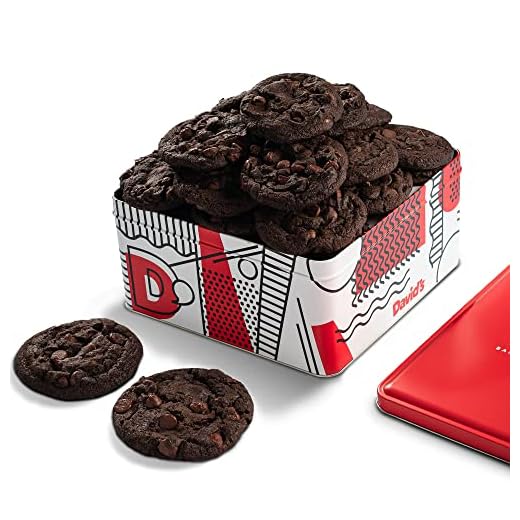 David's Cookies 2lbs Double Chocolate Chip Fresh Baked Cookies - Handmade and Gourmet Cookies - Delectable and Made with Premium Ingredients - All Natural and No Added Preservatives Cookie Gift Basket - Great Gift For All Occasions