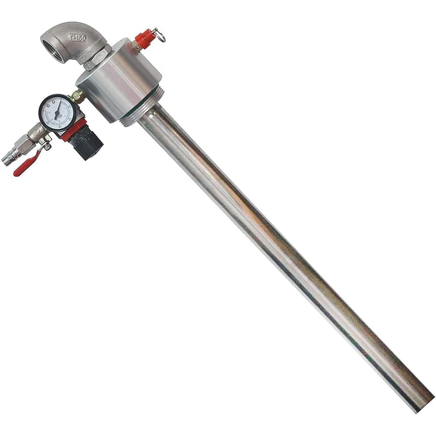 Bomba neumática de transferencia de aceite de tambor, con manómetro de aire y válvula de seguridad, puede transportar diésel, agua, aceite de motor, aceite hidráulico, aceite para engranajes y otros l