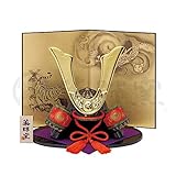 錦彩出世兜(金耀・龍虎屏風付) [14cm] | 五月人形
