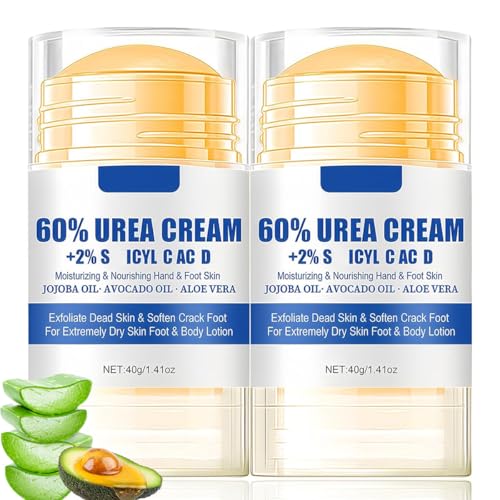 Baorder 2 cremas para pies 60% de urea, reparación intensiva de piel seca y agrietada, crema para pies de urea, manos, talones, codos y rodillas, suaviza e hidrata y nutre el cuidado de los pies para