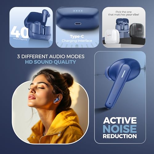 UBON Store UBON Topper J23 TWS Earbuds 40H Playtime Blue - Image 3