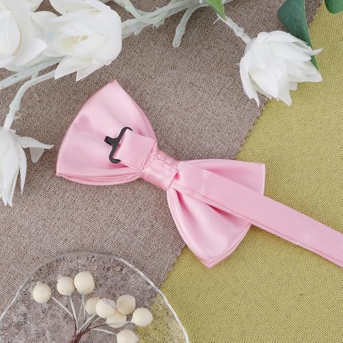 Image of Bow Ties for Men,Mens Bow Tie,Black Ties for Men,Black Tie Adjustable Solid Color Pre-tied for Boy Party Wedding