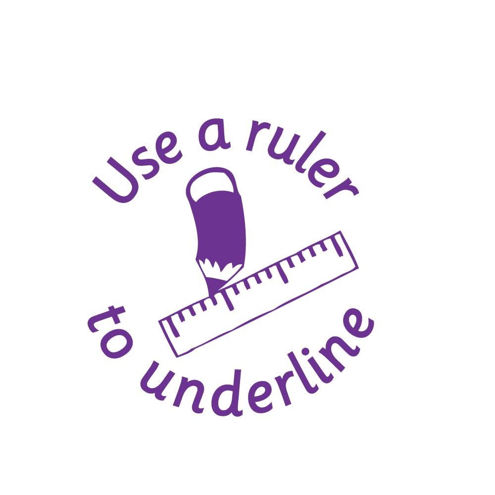 Use A Ruler To Underline Teacher Self Inking Marking Stamp