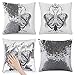 4PCS Fundas de Cojines Mariposa Galaxia Lentejuelas Brillo Reversible Dos Tonos Funda de Almohada Fun Square 40x40cm (Plata)