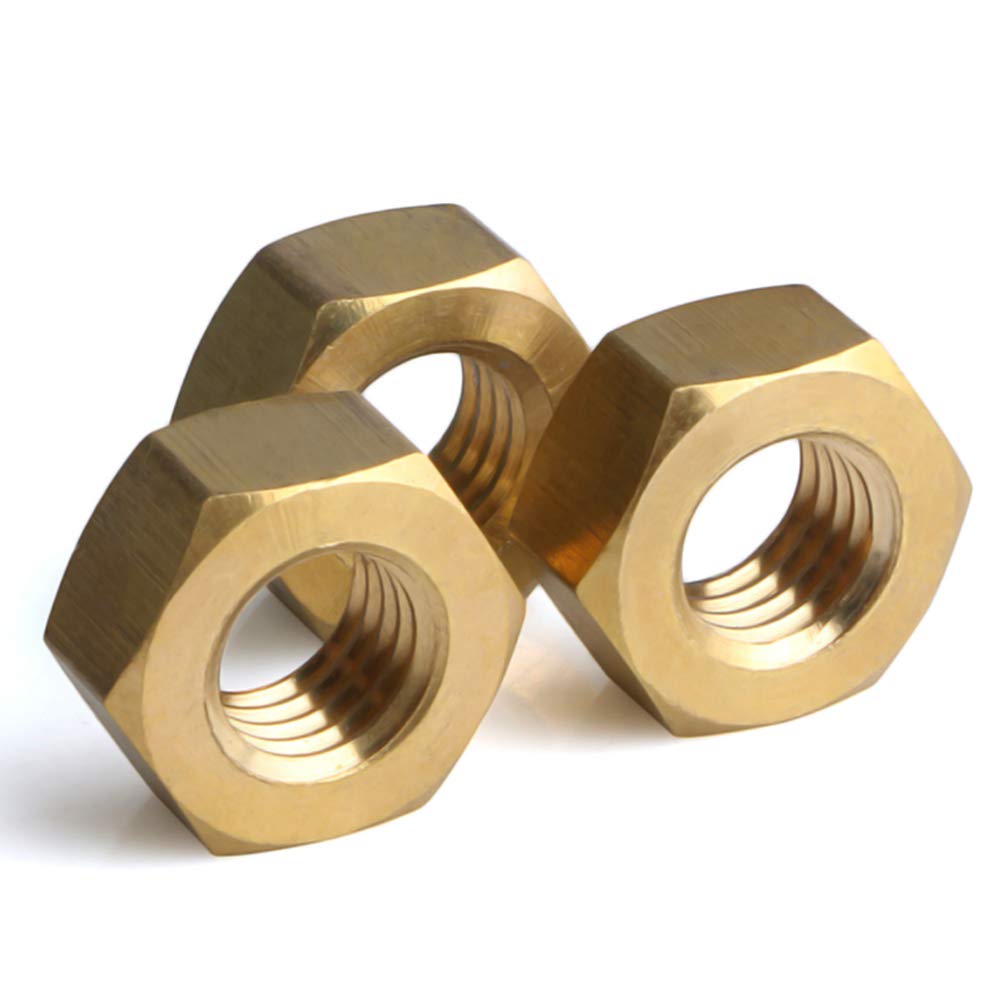 XFentech 200 Pieces M5 Brass Hexagon Hex Nuts, Hex Lock Nut, Fastener