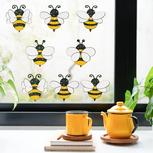 Image of Bee Shaped Paper Cutouts - 100Pcs Glitter Yellow Bee Paper Cutouts for Birthday Baby Shower Spring Holiday Eater Party Favor Supplies Spring Classroom Bulletin Board Home Wall Decoration