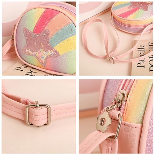 FOSDICK Kinder Umhängetasche Mädchen Kleine Handtaschen, Kinderhandtaschen, Handtasche Mädchen mit Verstellbare Schultergurt, Süße Crossbody Tasche Umhängetasche Kinder 3-10 Jahre