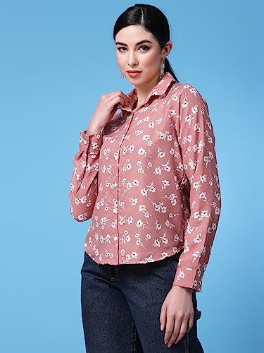 Image of OOMPH! Women's Cotton Regular Fit Floral Button Down Shirt