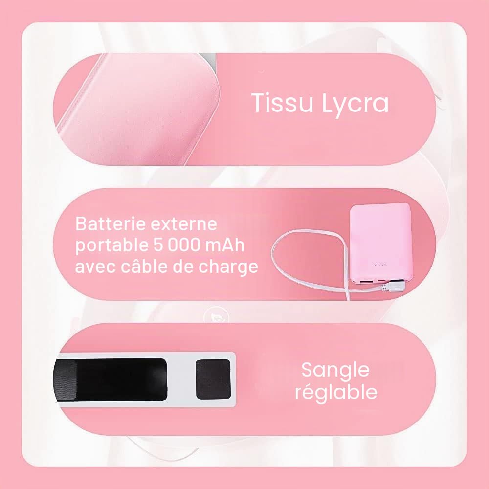 Coussin Chauffant Portable Pour Le Dos Pour Les Crampes, Ceinture Menstruelle Chauffante Pour Les Femmes, 3 Modes De Température et 3 Massages Pour Les Crampes