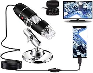 Bysameyee USB Digital Microscope 40X to 1000X, 8 LED Magnification Endoscope Camera with Carrying Case & Metal Stand, Compatible for Android Windows 7 8 10 11 Linux Mac