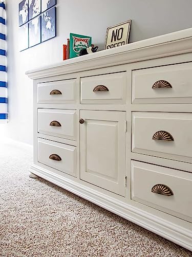 JIASENBAO Antique Brass Cabinet Cup Pulls 3" Hole Center 2 Pack Vintage Drawer Pulls Kitchen Hardware Cabinet Handles Dresser Handles Knobs - Image 5