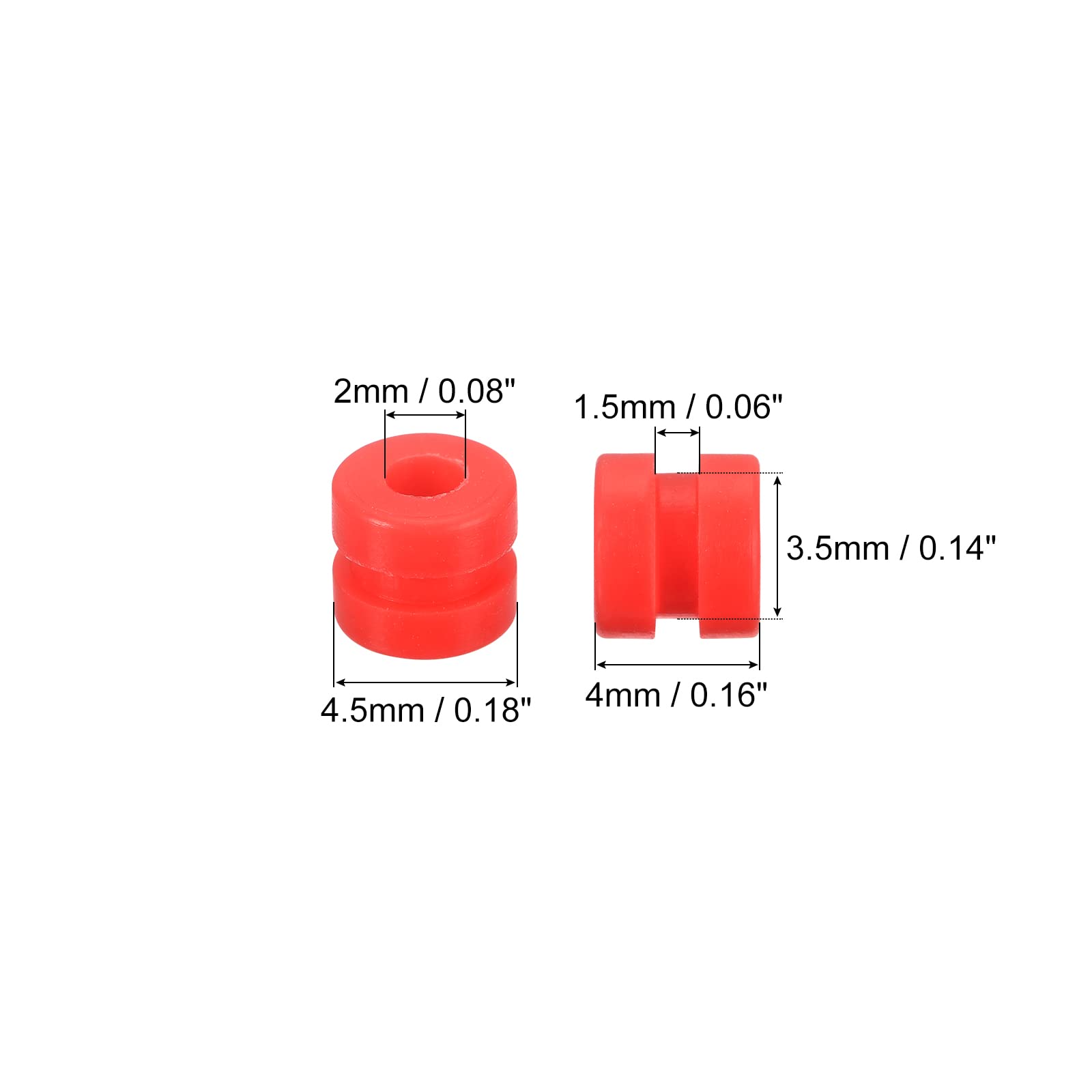 MECCANIXITY RC Anti Vibration Rubber Balls for RC F4 F7 Flight Controller M2x4mm Shock Absorption Balls (Red), Pack of 24