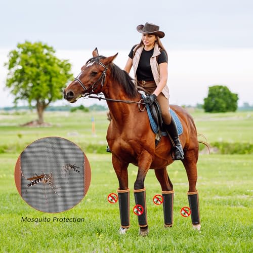 Langxun Fly Boots For Horses Set Of 4,Mesh Fly Boots For Horse Preventing Flies Mosquitoes Bites Horse Leg Protecting Fly.Leg Wraps For Horses Breathable Mesh thumb #5