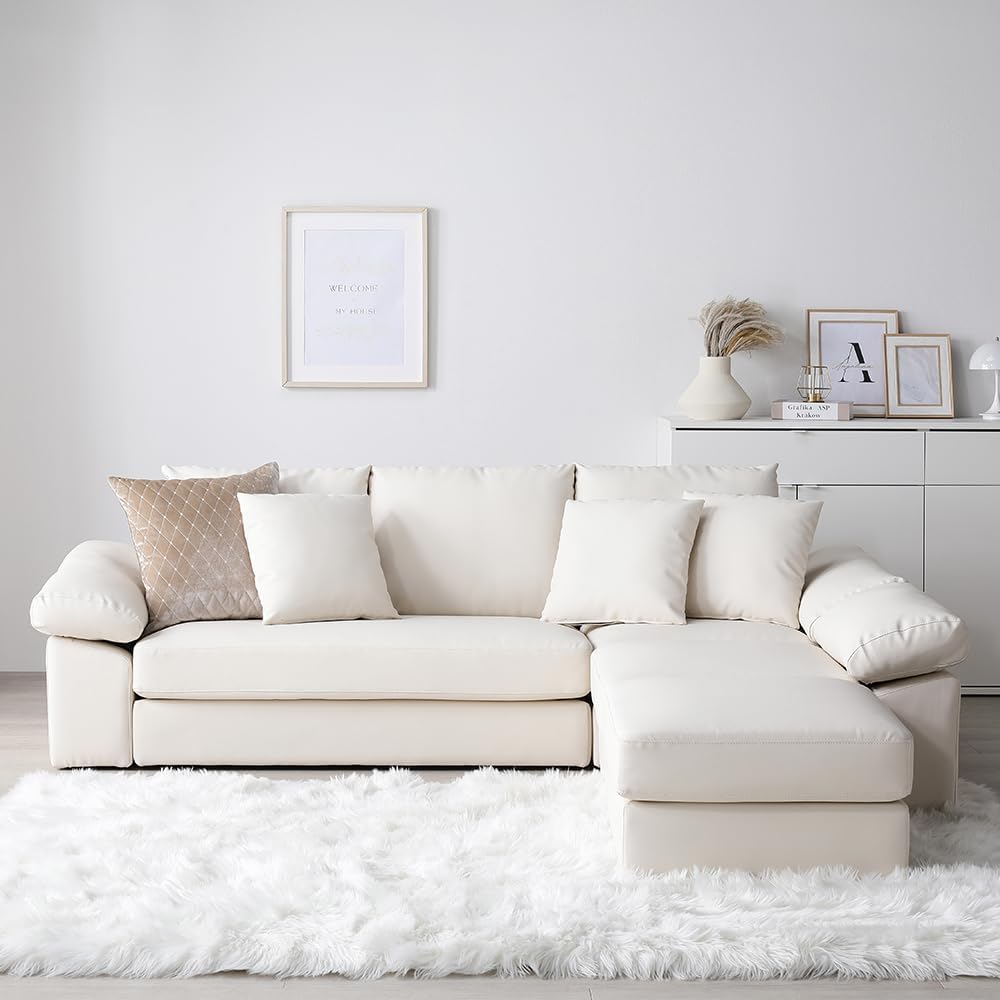 山善(YAMAZEN) カジュアルソファ(幅134)2人掛け アイボリー KDS-135(IV 山善(YAMAZEN) カジュアルソファ(幅134)2人掛け アイボリー KDS-135(IV