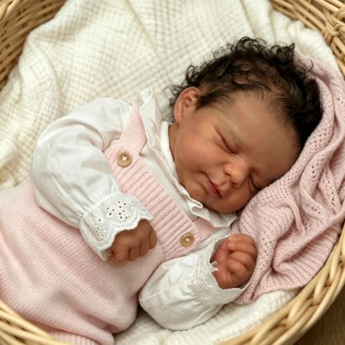 Muñeca Reborn Negra Realista Cuerpo Completo 18 Pulgadas miniatura 5