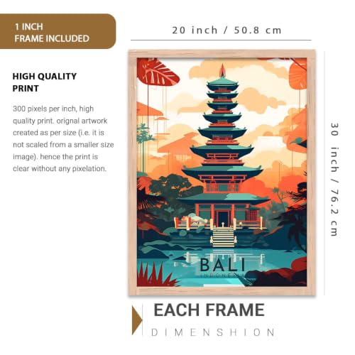 Image of kotart Japanese City View Wall Framed Posters | Aesthetic Japan Theme City View Framed Poster for Living Room Bedroom Gaming Room Studio Wall Decor Set Of 3 (20x30 Inch)