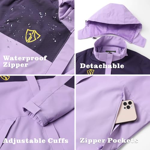 GIISAM Rain Jacket for Women, Women's Waterproof Lightweight Rain Jackets Packable Raincoat Windbreaker Coat with Hood - Image 5