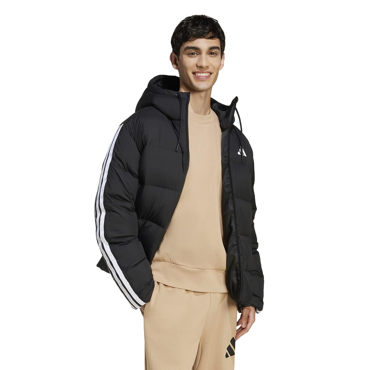 adidas Giacca da uomo Essentials Climawarm a 3 strisce Puffer Down con cappuccio