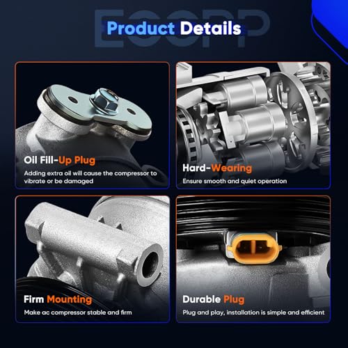 Image of ECCPP AC Compressor 1996-2005 for Chevrolet Astro 4.3L | 1996-2005 for GMC Safari 4.3L Fast Cooling AC Compressor with Clutch