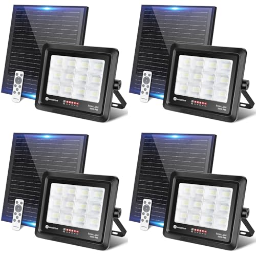 Aigostar Foco Proyector LED Solar 200W, 4 piezas